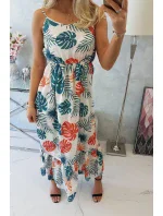 Šaty s motivem listů ecru Šaty s motivem listů ecru