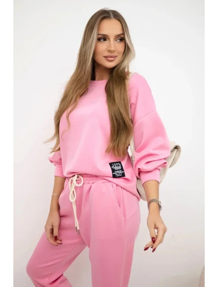Viskózový komplet teplákové + kalhoty světle růžová Viskózový komplet teplákové + kalhoty světle růžová