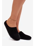 Dámské pantofle z eko semiše černé model 21788013 - Boto Dámské pantofle z eko semiše černé model 21788013 - Boto