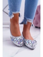 Kožené Baleríny S Ozdobnými model 21511200 Stříbrné Crystal - Boto