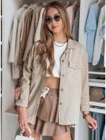 Dámské oversize košilové sako OVERBOR béžové FashionStreet TY4892
