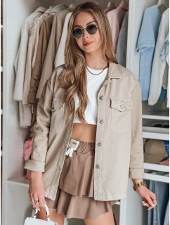 Dámské oversize košilové sako OVERBOR béžové FashionStreet TY4892