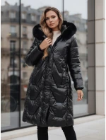 Dámská zimní bunda ELECIO dlouhá prošívaná s kapucí černá FashionStreet TY5178z