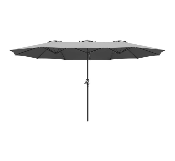 ZAHRADNÍ PARASOL XXXL 2,7x4,6 m ŠEDÝ SASKA GARDEN