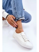 Dámské hladké nízké tenisky Big Star LL274058 Bílé Dámské hladké nízké tenisky Big Star LL274058 Bílé