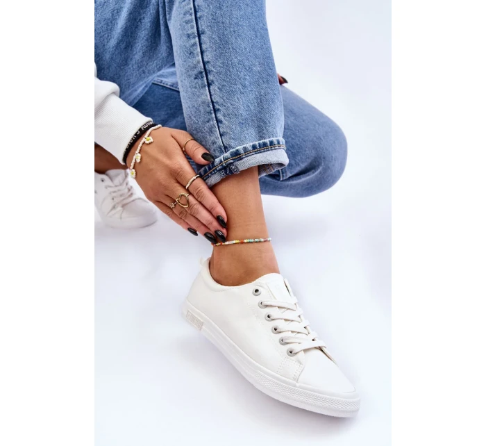 Dámské hladké nízké tenisky Big Star LL274058 Bílé Dámské hladké nízké tenisky Big Star LL274058 Bílé