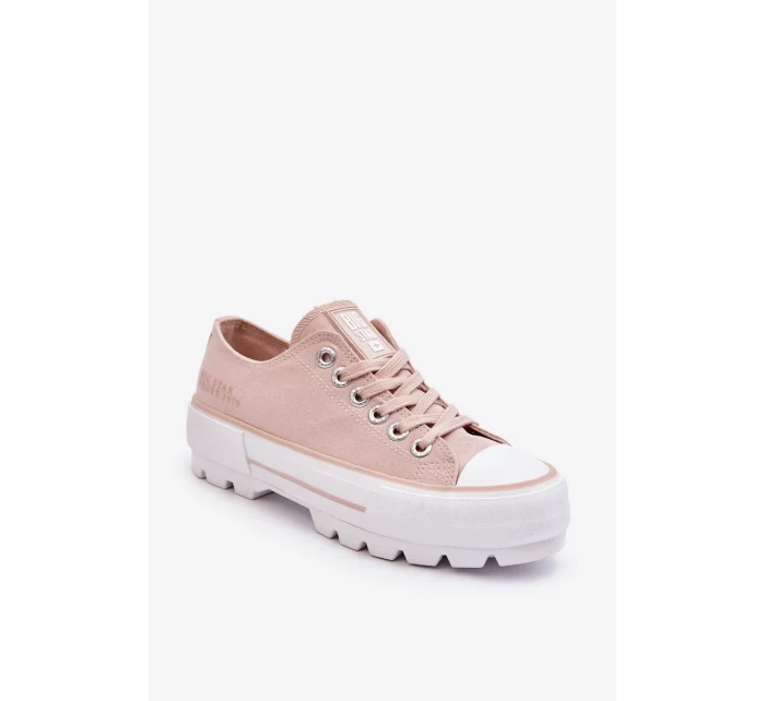 Látkové tenisky na platformě Big Star LL274151 Nude