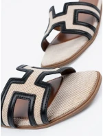 Praktické  nazouváky dámské černé na plochém podpatku