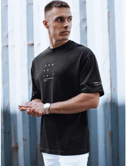 Pánské tričko s potiskem černé FashionStreet RX5506