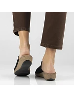 Kožené žabky na platformě černé Filippo DK7567