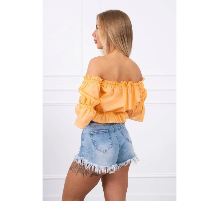 Broskvově zbarvená pruhovaná halenka