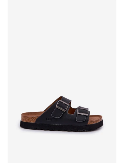 Lehké Pánské Pantofle S Přezkami Eko Kůže Big Star model 21683885 Černé - Big Star Shoes Lehké Pánské Pantofle S Přezkami Eko Kůže Big Star model 21683885 Černé - Big Star Shoes