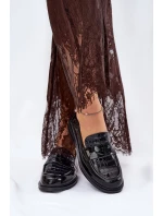 Lakované Kožené Mokasíny Dámské model 21691310 Černé - VINCEZA