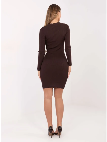 Šaty D93050Z30372A2EN tmavě hnědé