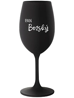 PAN BOŽSKÝ  - černá sklenice na víno 350 ml