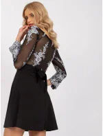 Dámské šaty DHJ SK 8522.80 Černá se stříbrnou - FPrice