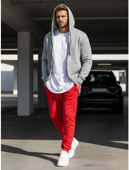 FashionStreet pánské červené tepláky UX2708 FashionStreet pánské červené tepláky UX2708