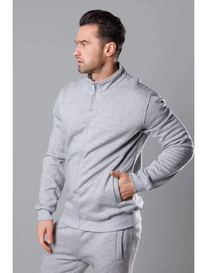 Světle šedá pánská mikina se stojáčkem model 18258832 - J.STYLE