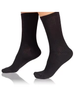 Dámské ponožky z modalu FANCY RIB MODAL SOCKS - BELLINDA - černá