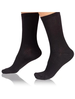 Dámské ponožky z modalu FANCY RIB MODAL SOCKS - BELLINDA - černá