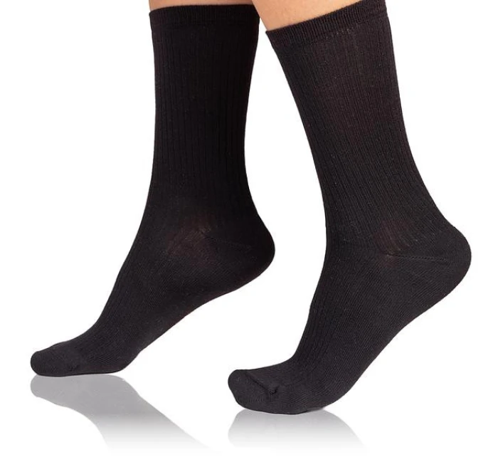 Dámské ponožky z modalu FANCY RIB MODAL SOCKS - BELLINDA - černá