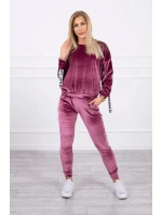 Láska velurová sada tmavě růžová Láska velurová sada tmavě růžová