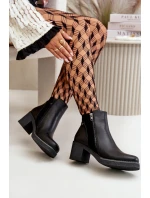 Dámské Botky Z Eko Kůže Na Podpatku Zateplené Černé model 21669129 - Boto Dámské Botky Z Eko Kůže Na Podpatku Zateplené Černé model 21669129 - Boto