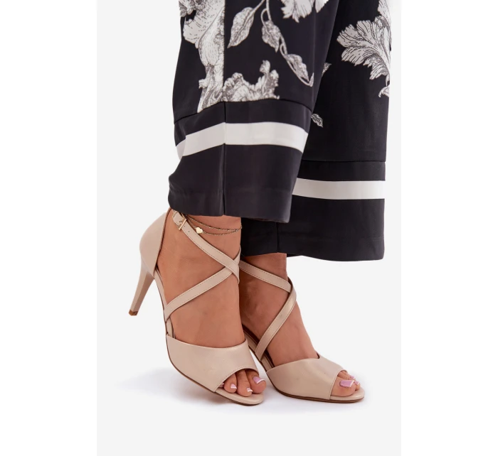 Módní Sandály Na Podpatku Zlaté model 21691859 - SERGIO LEONE