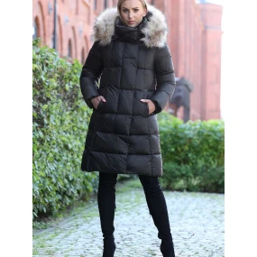 Dámský kabát BLH220011FF Černý - PERSO Dámský kabát BLH220011FF Černý - PERSO