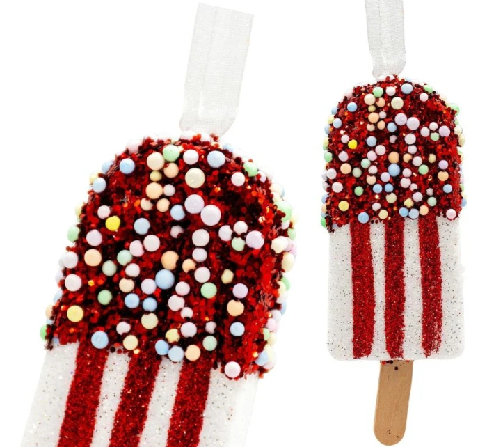 ZMRZLINOVÁ DEKORACE ZÁVĚSNÁ CETKA 3KS BÍLÁ