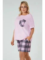 Italská móda Kayo crêpe barva:růžová/potisk Italská móda Kayo crêpe barva:růžová/potisk