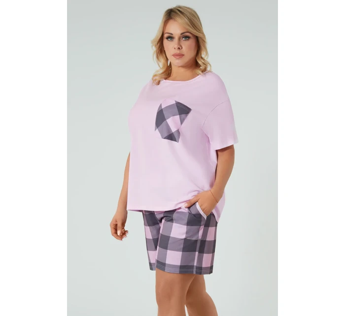 Italská móda Kayo crêpe barva:růžová/potisk Italská móda Kayo crêpe barva:růžová/potisk