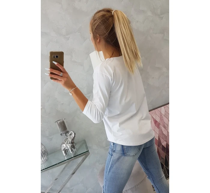 Halenka s grafikou 3D Watch bílá Halenka s grafikou 3D Watch bílá