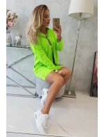 Zelené neonové šaty v barvě kravaty Zelené neonové šaty v barvě kravaty