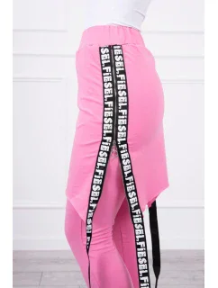 Kalhoty/oblek s nápisem selfie světle růžový