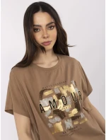 Bluzka CLM BZ model 21094580 jasny brązowy - FPrice Bluzka CLM BZ model 21094580 jasny brązowy - FPrice