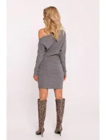 Pletené šaty s na ramenou šedý melír model 20515108 - Moe