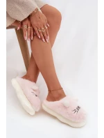 Dámské huňaté pantofle s motivem úsměvu – růžové Lexira Dámské huňaté pantofle s motivem úsměvu – růžové Lexira