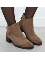 Dámské boty na bloku zateplené béžové Potocki 12472 Dámské boty na bloku zateplené béžové Potocki 12472