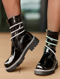 Lakované Kotníkové Boty Se Černé model 21675942 - Boto