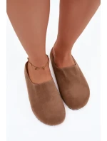 Dámské pantofle z eko semiše Khaki Kalvess Dámské pantofle z eko semiše Khaki Kalvess