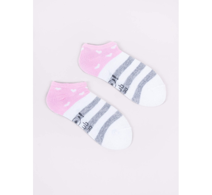Yoclub Dívčí kotníkové bavlněné ponožky Vzory Barvy 6-pack SKS-0008G-AA00-001 Vícebarevné
