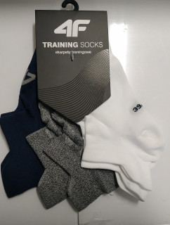 Pánské sportovní ponožky 4F SOM213 Bílé_Modré_Šedé (3 páry)