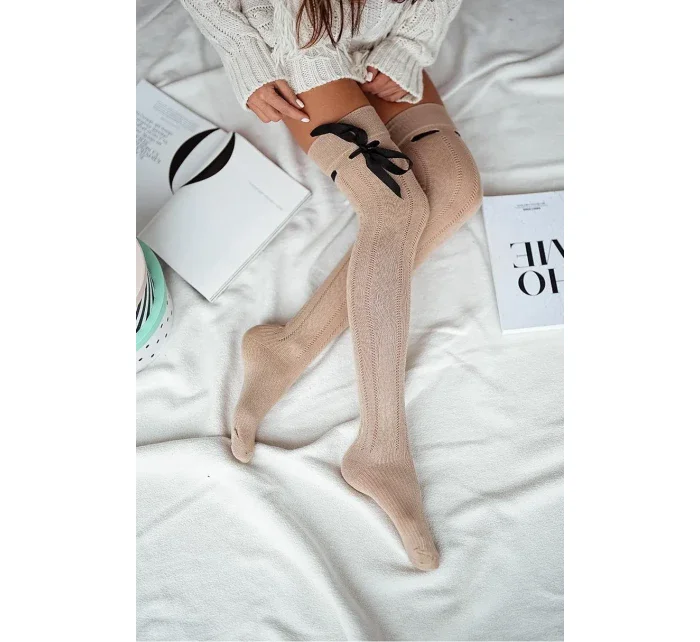 AŽUROVÉ PLETENÉ PONOŽKY SE STUHOU 0835.001 AŽUROVÉ PLETENÉ PONOŽKY SE STUHOU 0835.001