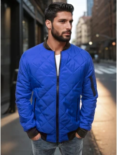 Pánská prošívaná bunda bomber modrá TX2214