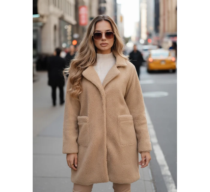 Dámský zimní kabát Teddy Fur beige FashionStreet NY0757z