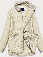 Tenká dámská bunda v krémové barvě s ozdobným prošíváním (JIN226)