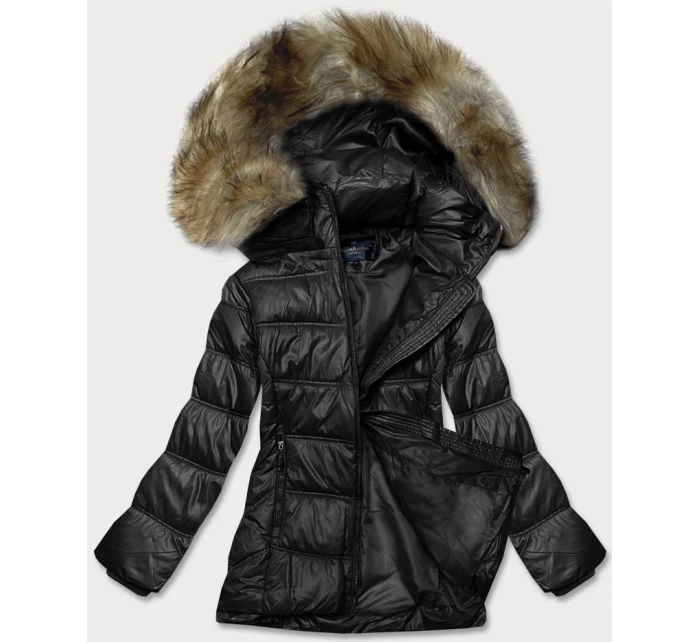 Černá dámská prošívaná bunda pro přechodné období (H-205-1)
