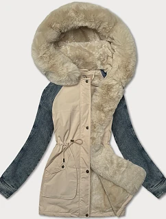 modrá dámská bunda parka s rukávy model 21248845 - WAY MODE