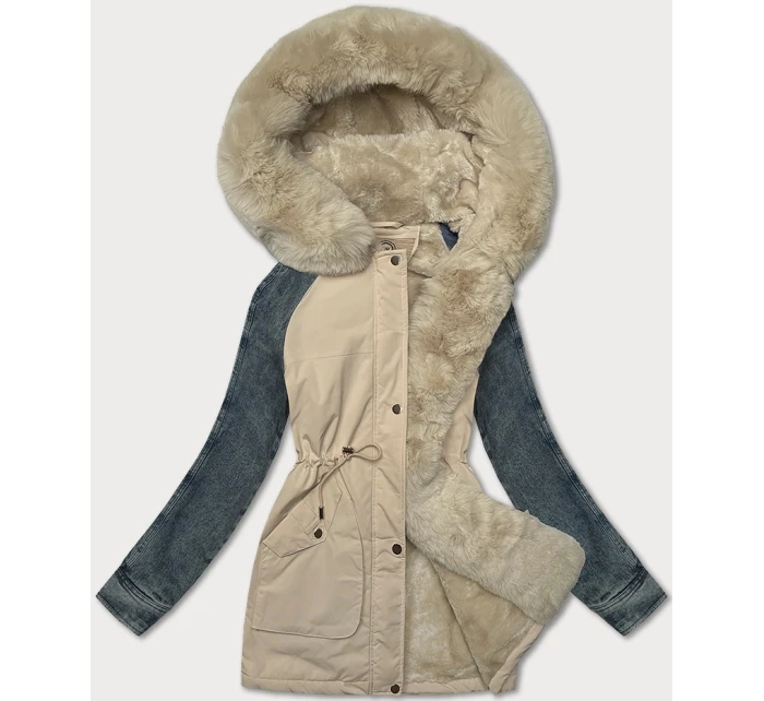 modrá dámská bunda parka s rukávy l 21248845 - WAY MODE modrá dámská bunda parka s rukávy l 21248845 - WAY MODE